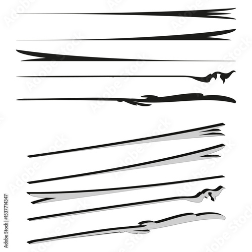 Rough line shape. Jagged motion figure. Abstract vector form. Black stroke pattern.