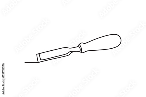 Chisel Tool continuous one line drawing minimalism design