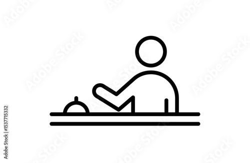 カウンターのシンプルアイコンベクターイラスト ホテル チェックイン