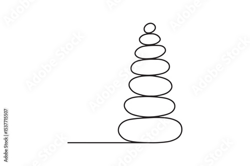 Rock Stack continuous one line drawing minimalism design