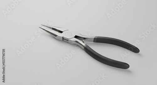 Long Nose Pliers with Black Handles - Professional Tool 3D Render photo