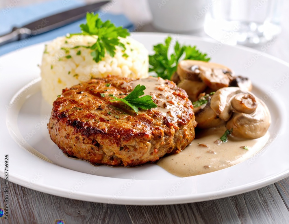 burger steak with mushroom sauce burger steak with mushroom sauce