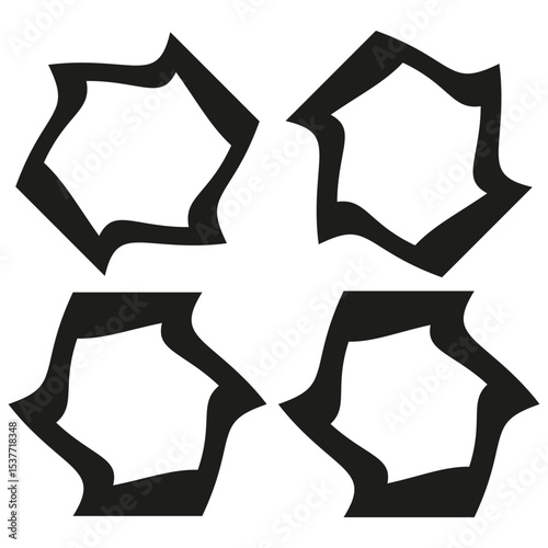 Polygon icon shape. Black geometric figure. Abstract angled form. Vector sharp design.