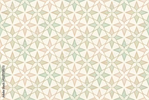 Elegant Pastel Starburst Geometric Seamless Pattern Design for Textile and Wallpaper Applications