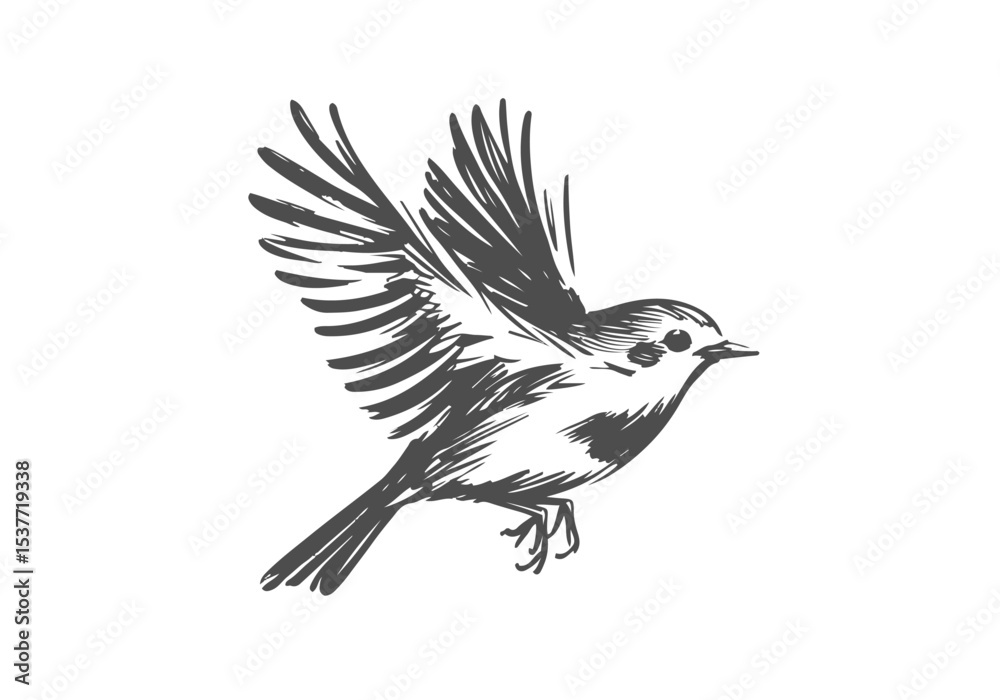 custom made wallpaper toronto digital European Robin hand drawn sketch vector illustration