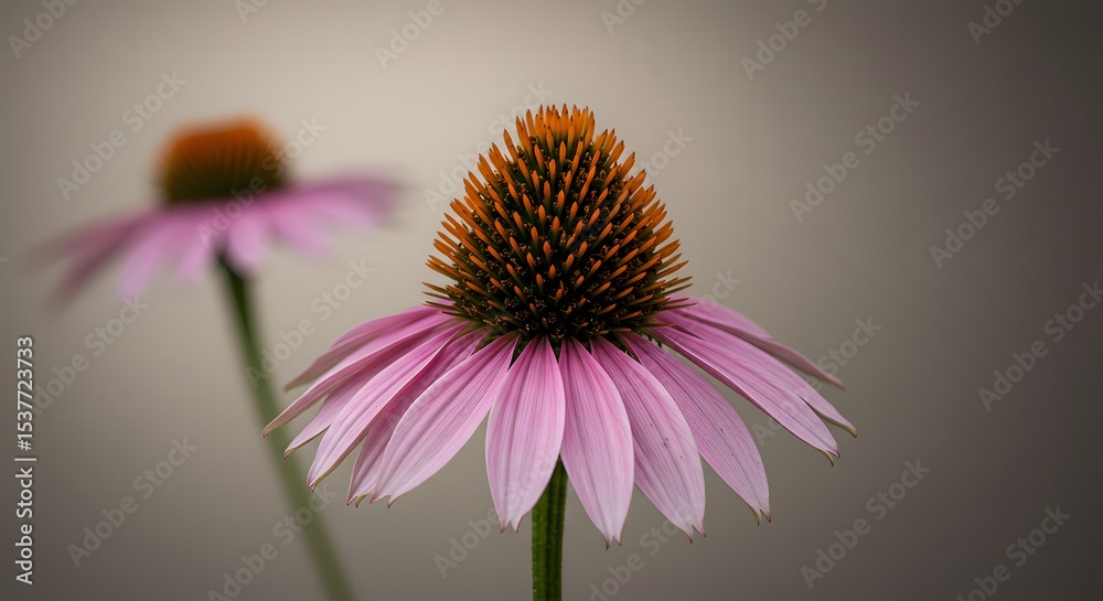 Obraz premium Echinacea Flower, Petals, Stem