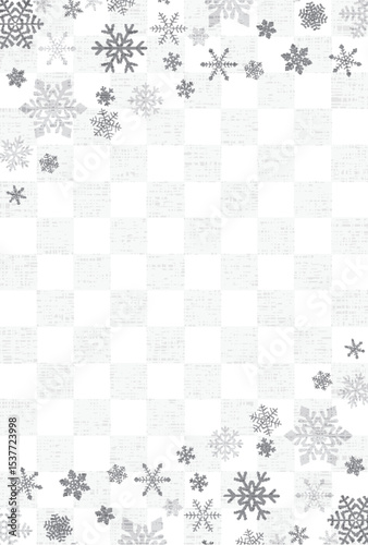 喪中　雪　和柄　背景
