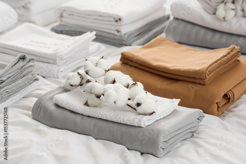 Fluffy cotton bolls on a wh...