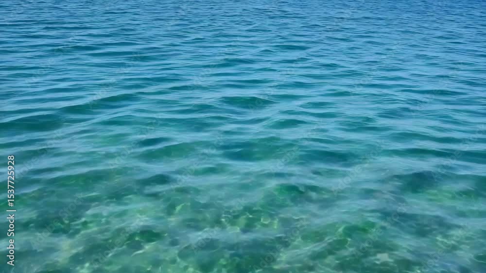 Crystal Clear Water Surface with Ripples in Shades of Blue Turquoise and Sandy Seabed Crystal Clear Water Surface with Ripples in Shades of Blue Turquoise and Sandy Seabed