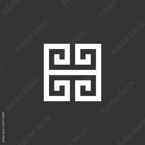 greek key concept logo design vector template