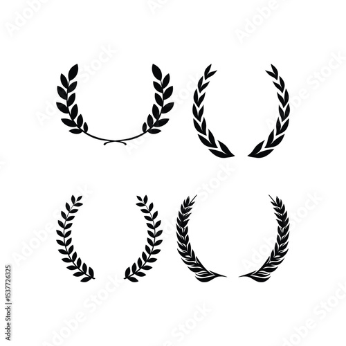 Crown of laurel leaves concept logo design vector template