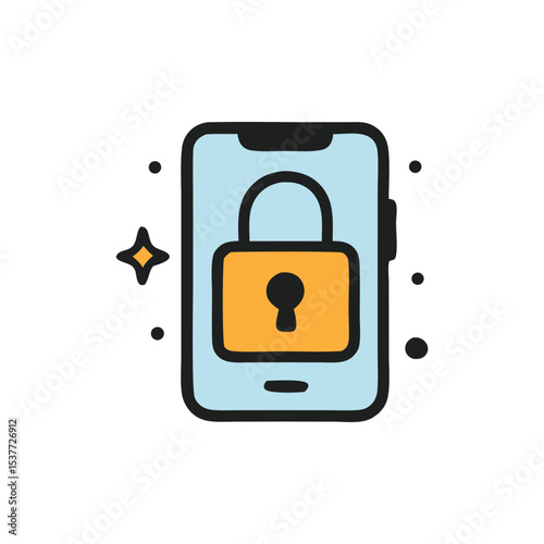 Secure smartphone, locked screen, digital protection, privacy, safety, mobile security.