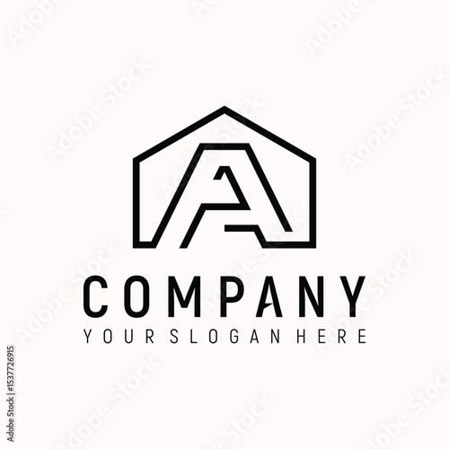 letter AP home concept logo design vector template