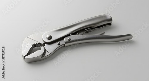 Professional Locking Pliers, Silver Metal Grip Tool, 3D Render