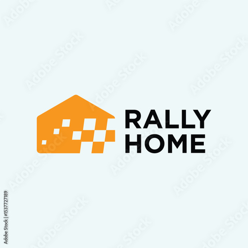 rally home concept logo design vector template