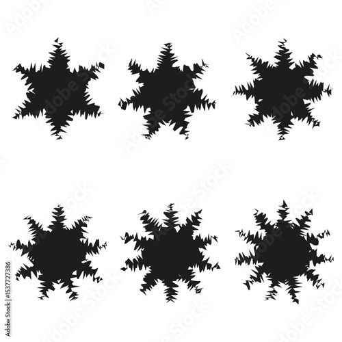 Fractal blot icon. Ink splatter pattern. Organic chaos shape. Vector abstract form.