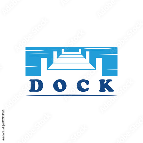 pier beach dock concept logo design vector template
