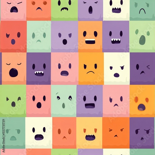 Expressive Emotions Display Colorful Background Graphic Design Digital Art Creative Perspective