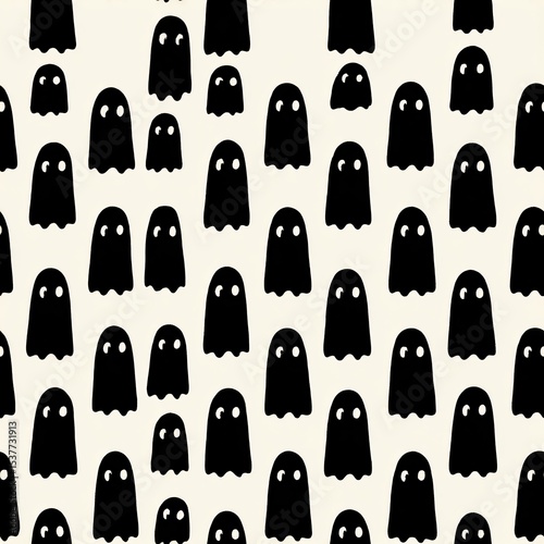 Playful Ghost Pattern Design Creative Art Graphic Design Whimsical Digital Illustration