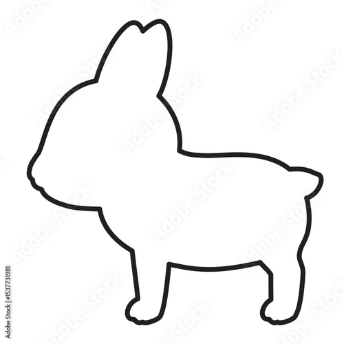 横向きのウサギの線画
