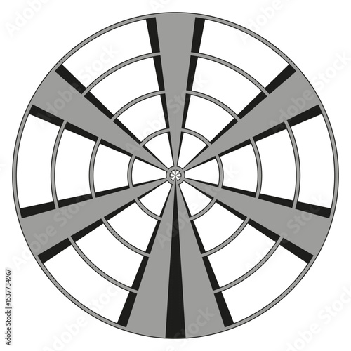 Circular chart icon. Segment division element. Vector pie symbol. Radial graph layout.