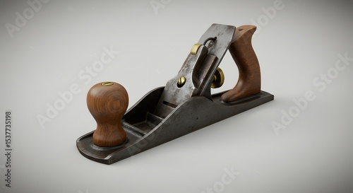 Vintage Wood Hand Plane, Antique Carpenter Tool, 3D Render