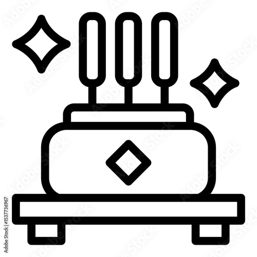 Incense burner outline icon for ritual and cultural ceremony use