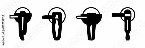 Grinding machine illustration. Grinding machine icon vector set. Design. Stock vector.
