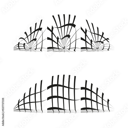 Abstract skyscraper lines. City skyline outline. Urban architecture concept. Vector modern landscape.