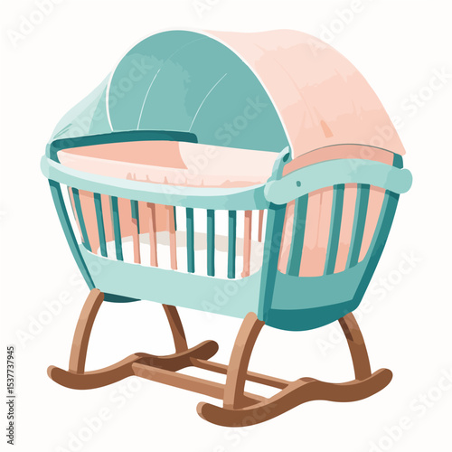 baby carriage on white