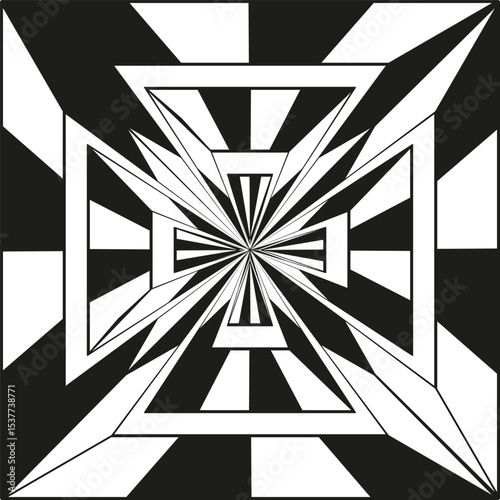 Checkerboard cross icon. Intersecting grid symbol. Black white Vector. Square pattern design. EPS 10.