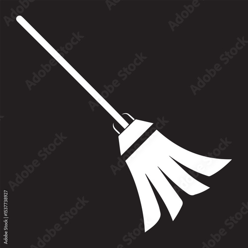 vector illustration of a silhouette of a broom