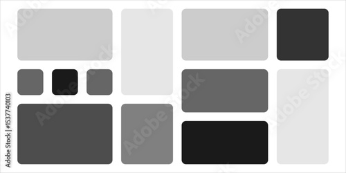 Modular shapes and bento grid, vector illustration template.