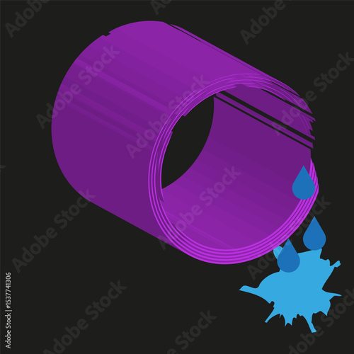Abstract ring object. Purple circle shape. Blue star figure. Vector icon design.
