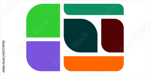 Modular shapes and bento grid, vector illustration template.