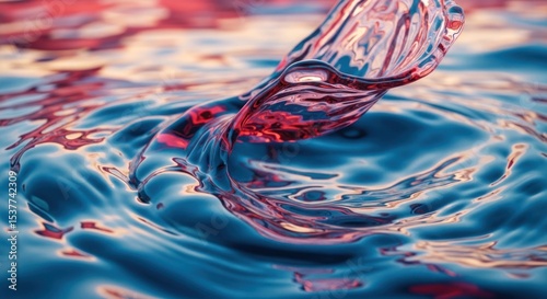 A close up shot of water with ripples and reflections showing a dynamic and abstract water surface