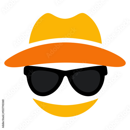 Hat with sun glass vector art