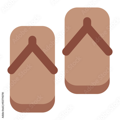 Geta sandal flat icon used in traditional japanese events
