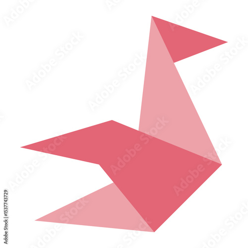 paper folding art origami festival flat icon with crane shape