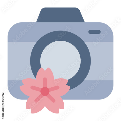 festival photo camera flat icon for capturing obon celebration moments