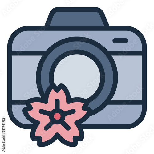 festival photo camera filled line icon for capturing obon celebration moments