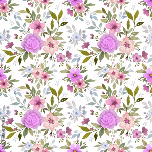 Wallpaper Mural Flowers pattern1522 Torontodigital.ca