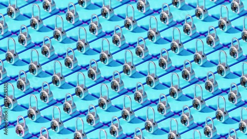 Padlock Of Security Seamless Pattern, motion footage for pop art films and cinematic in time scene. Also good background for scene and titles.