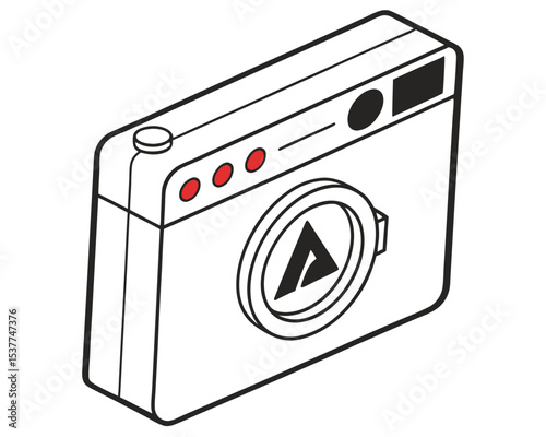Isometric illustration of a washing machine graphic for laundry and household appliance concepts.