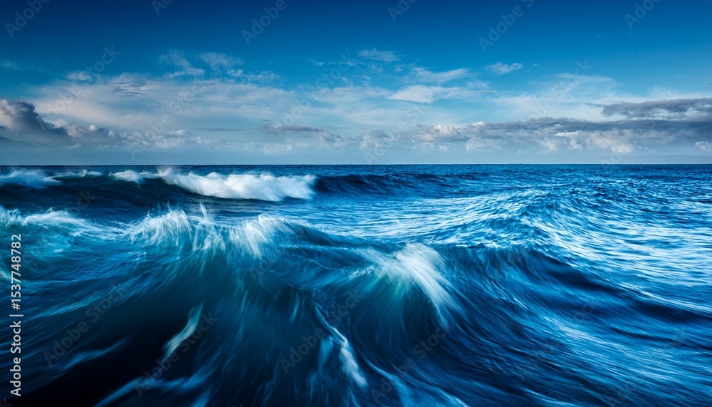 Fototapeta premium blue sea waves slow motion