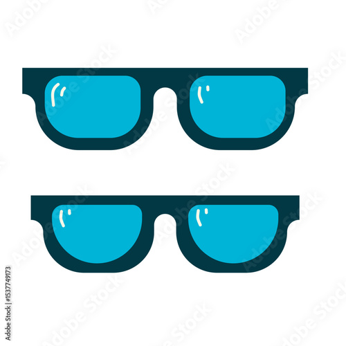 set of blue glasses