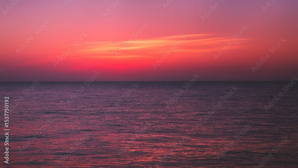 Fototapeta premium Beautiful Nature beautiful Light Sunset or sunrise over sea, Colorful dramatic majestic scenery Sky with Amazing clouds and waves in sunset sky