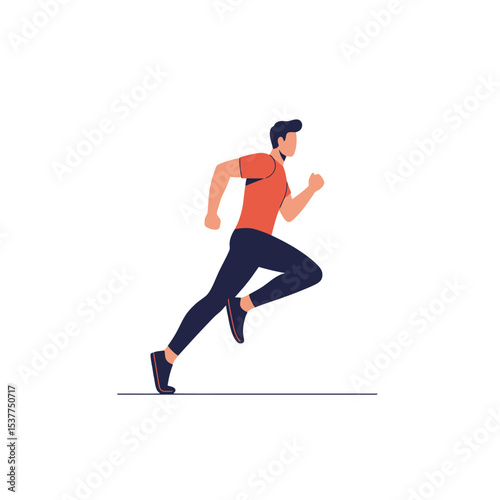 Minimalist Runner: Energetic Man in Motion