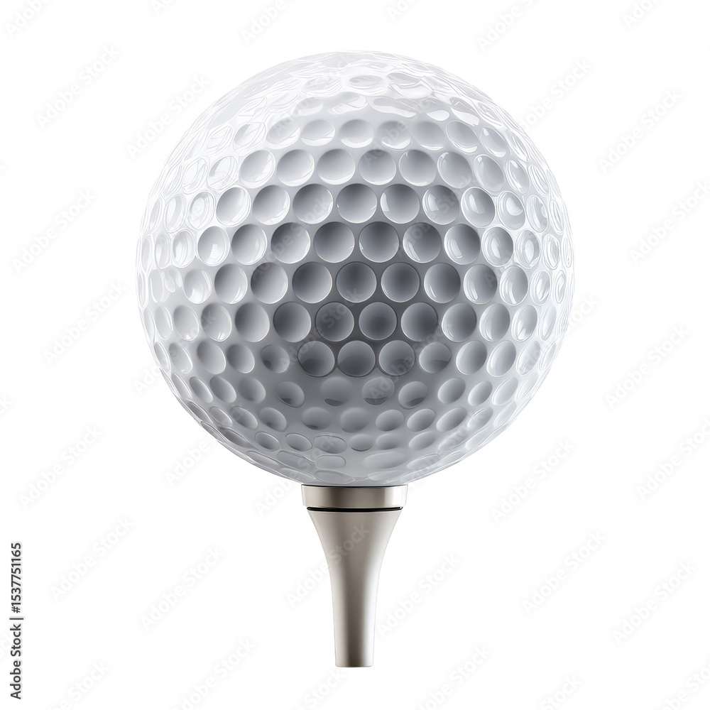 A high-quality 3D illustration of a golf ball on a tee on transparent background
A high-quality 3D illustration of a golf ball on a tee on transparent background