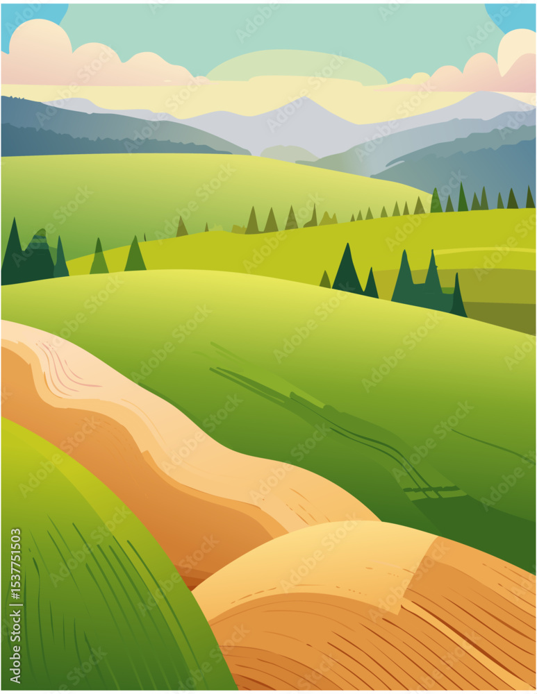 Obraz premium landscape with hills